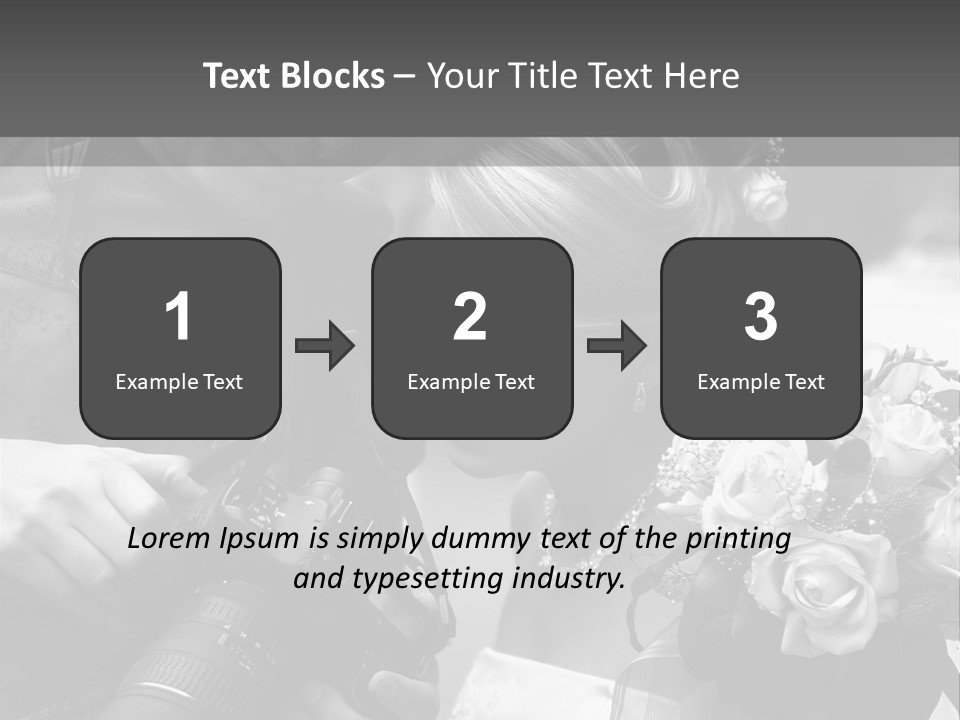 The Beautiful Bride And The Photographer. B/W PowerPoint Template