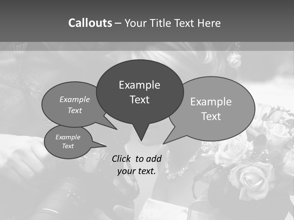 The Beautiful Bride And The Photographer. B/W PowerPoint Template