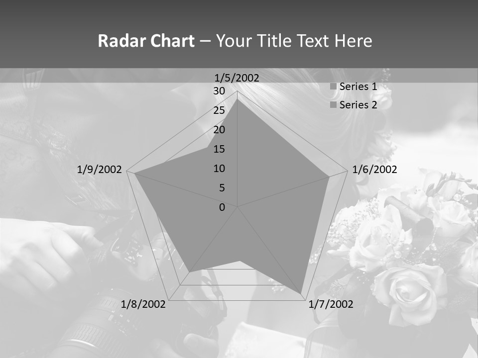 The Beautiful Bride And The Photographer. B/W PowerPoint Template