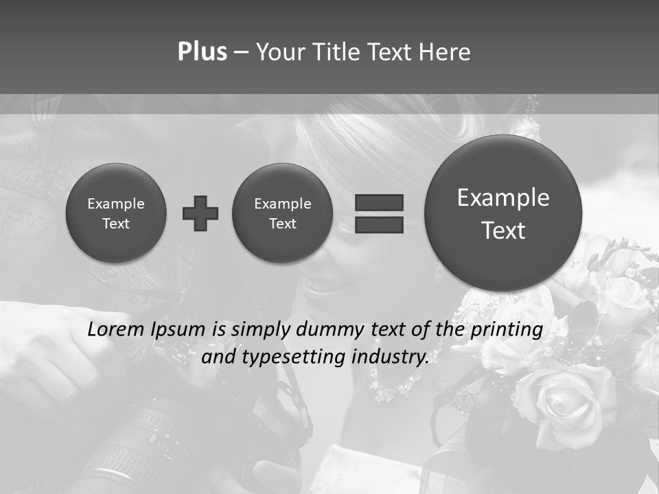 The Beautiful Bride And The Photographer. B/W PowerPoint Template