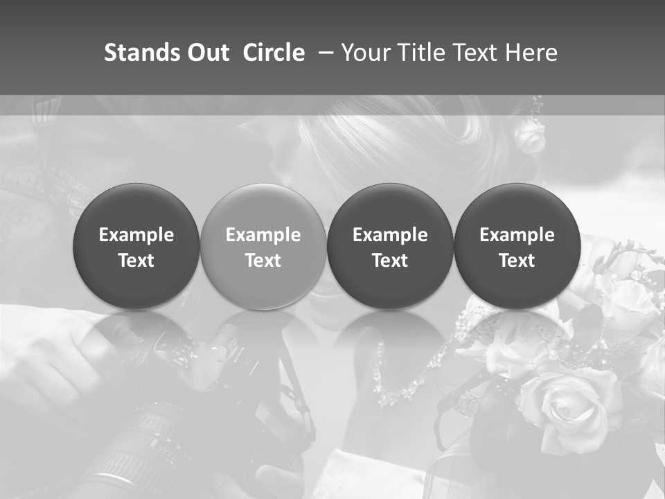 The Beautiful Bride And The Photographer. B/W PowerPoint Template