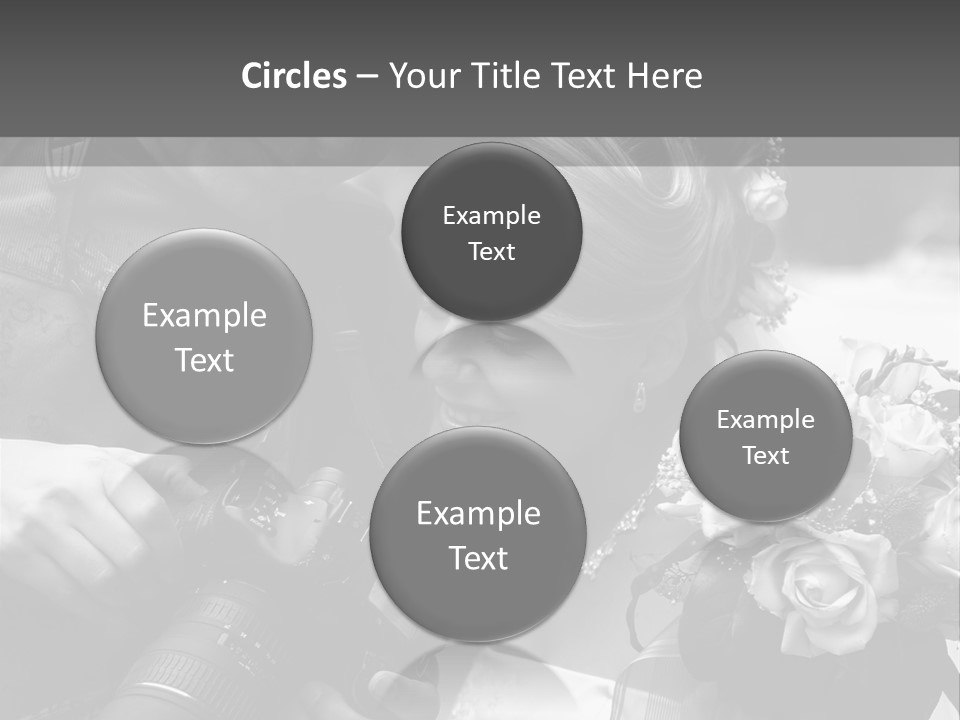 The Beautiful Bride And The Photographer. B/W PowerPoint Template