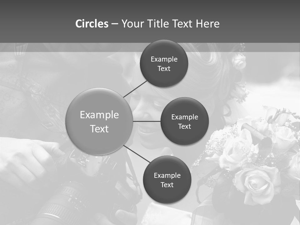 The Beautiful Bride And The Photographer. B/W PowerPoint Template