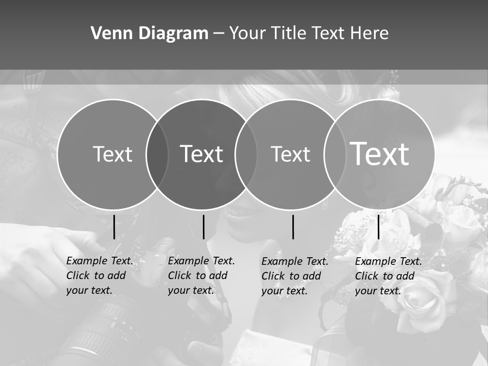 The Beautiful Bride And The Photographer. B/W PowerPoint Template