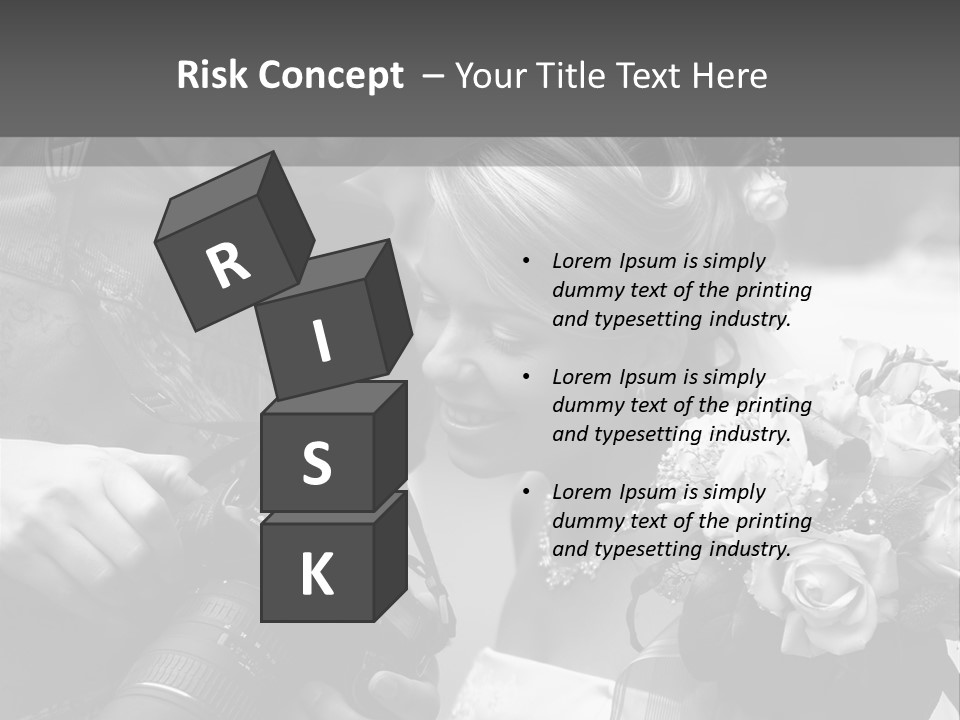 The Beautiful Bride And The Photographer. B/W PowerPoint Template