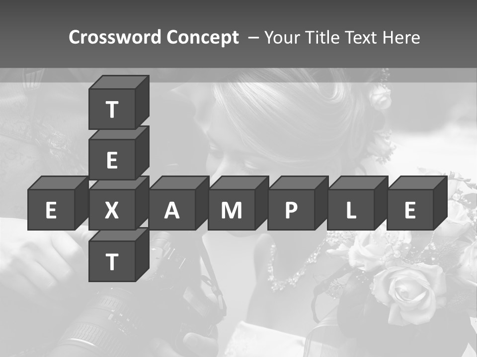 The Beautiful Bride And The Photographer. B/W PowerPoint Template