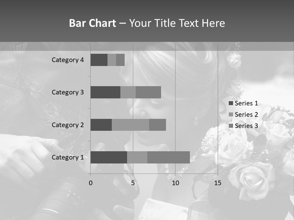 The Beautiful Bride And The Photographer. B/W PowerPoint Template