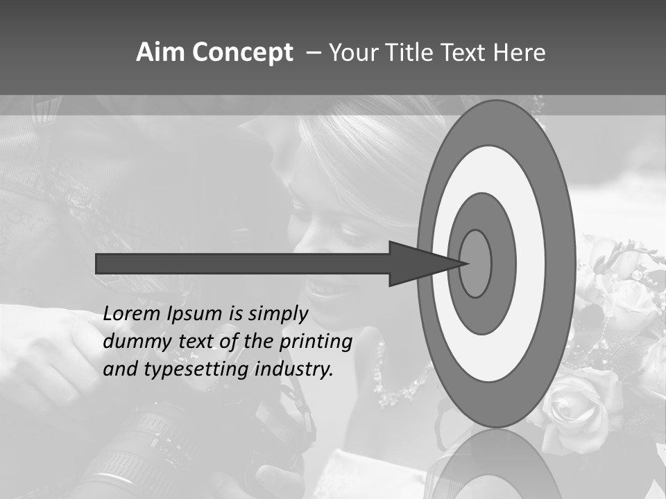 The Beautiful Bride And The Photographer. B/W PowerPoint Template