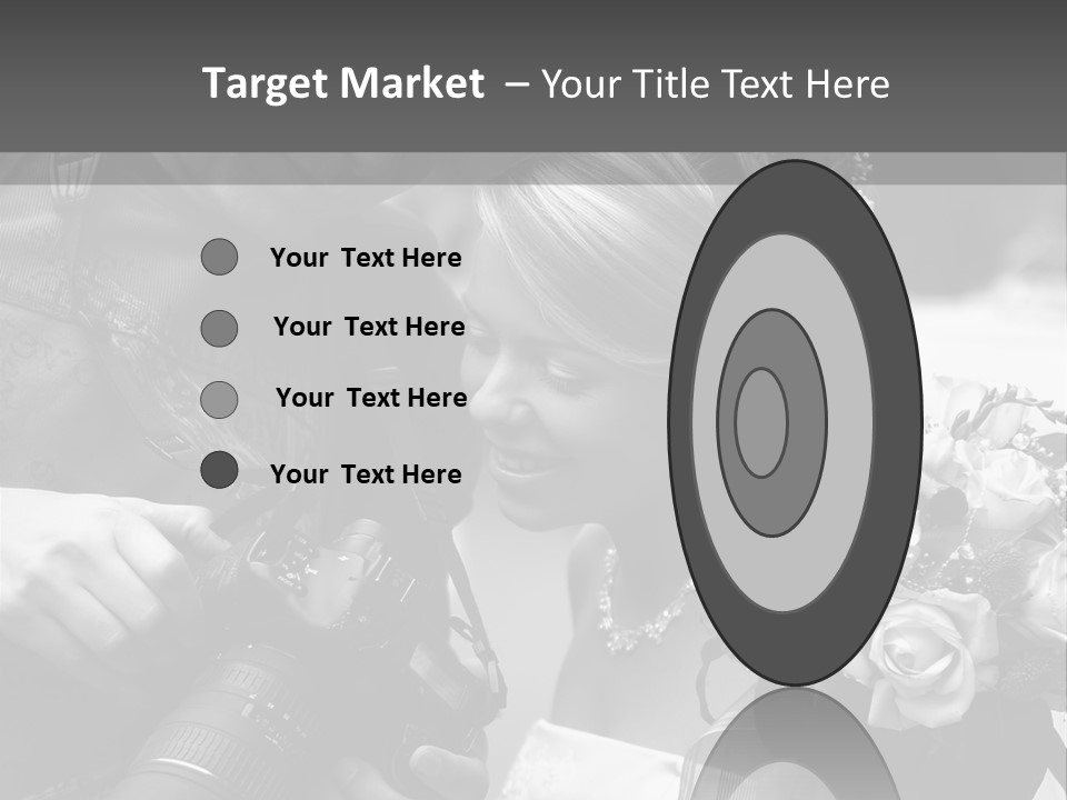 The Beautiful Bride And The Photographer. B/W PowerPoint Template
