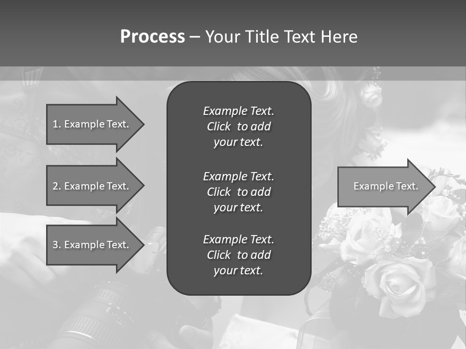 The Beautiful Bride And The Photographer. B/W PowerPoint Template