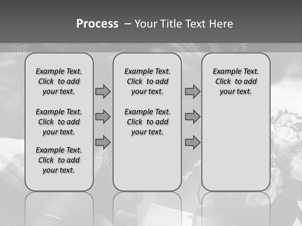The Beautiful Bride And The Photographer. B/W PowerPoint Template