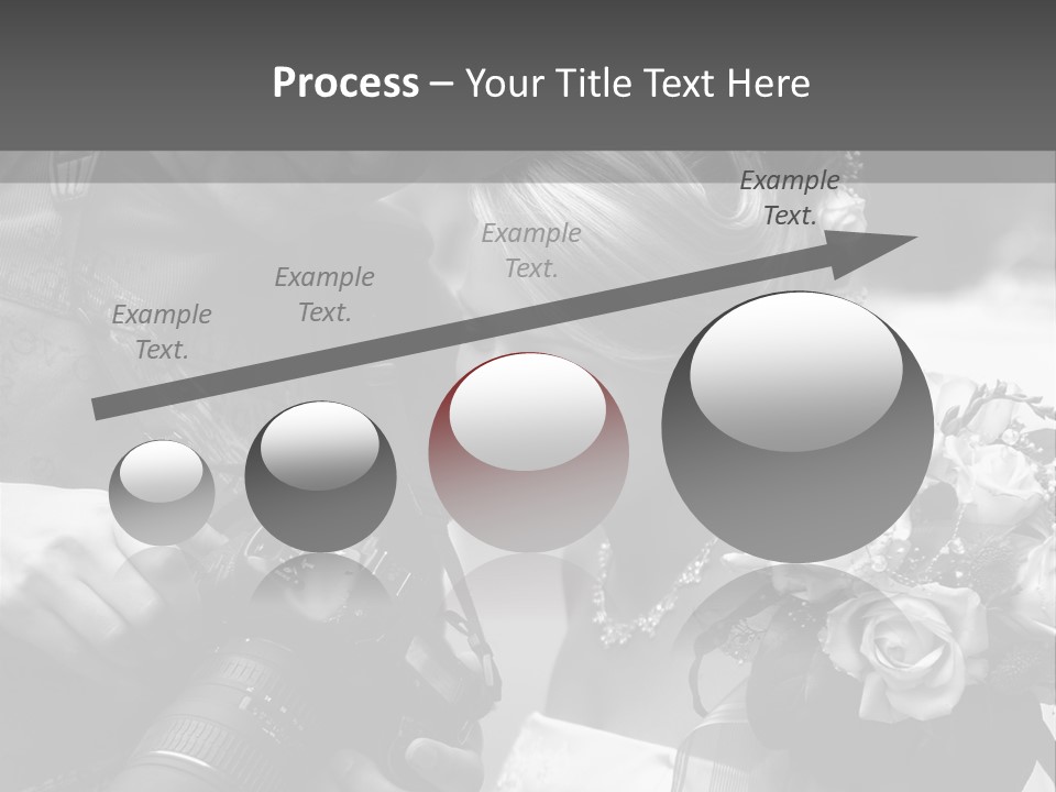 The Beautiful Bride And The Photographer. B/W PowerPoint Template