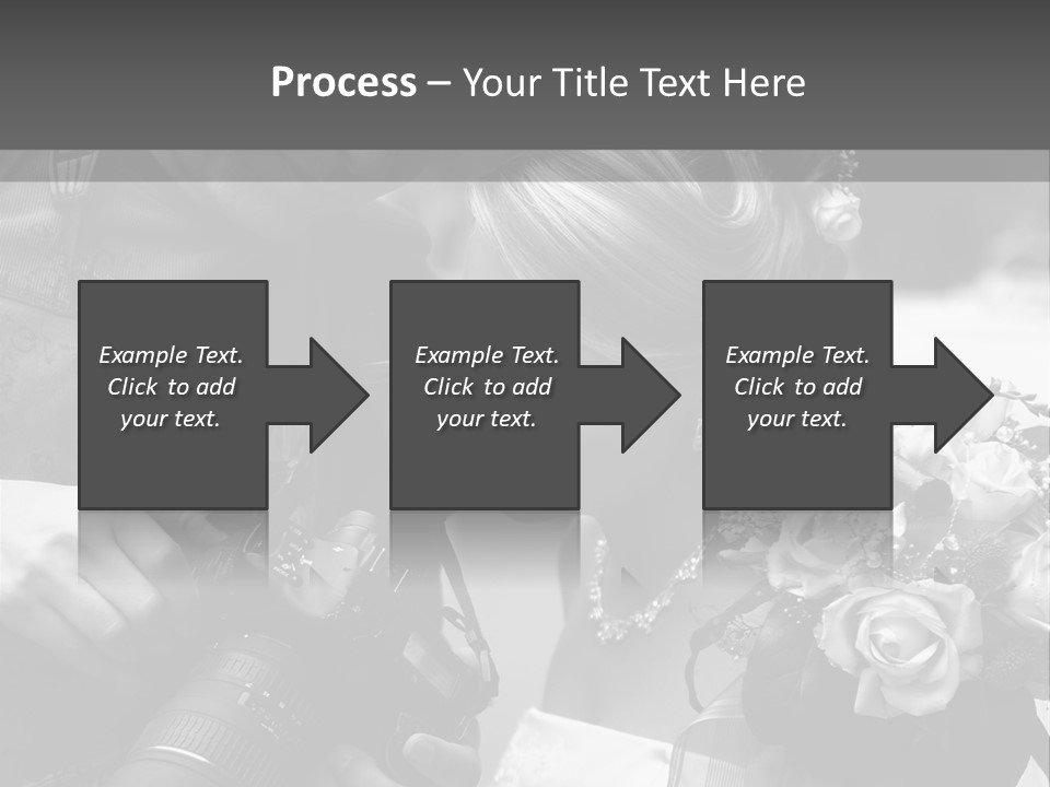 The Beautiful Bride And The Photographer. B/W PowerPoint Template