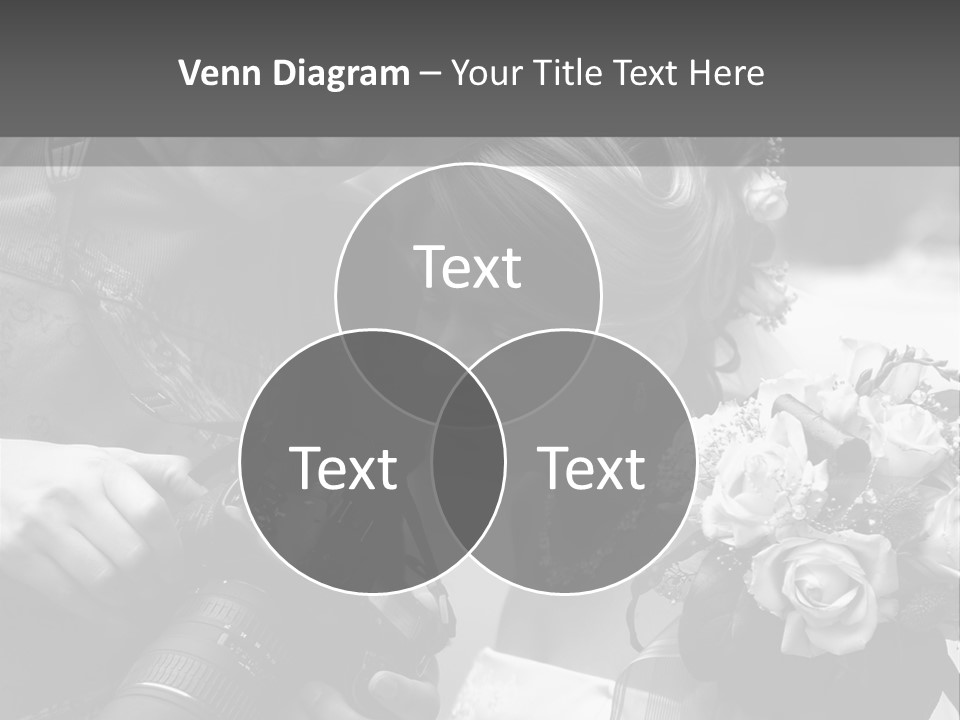 The Beautiful Bride And The Photographer. B/W PowerPoint Template