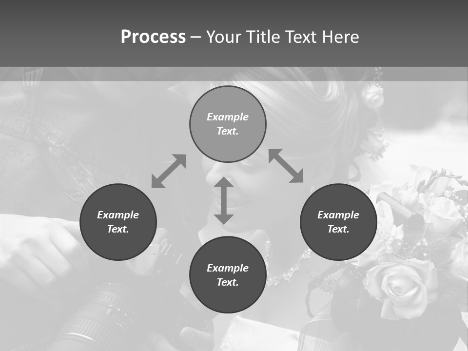 The Beautiful Bride And The Photographer. B/W PowerPoint Template