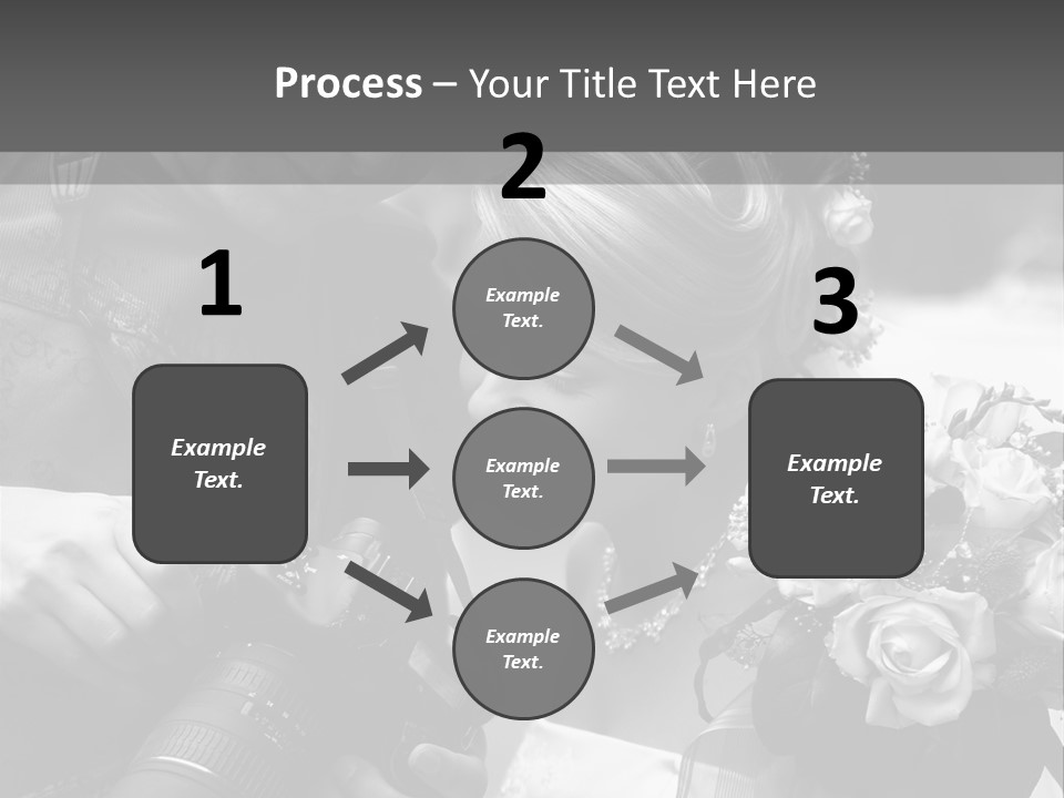 The Beautiful Bride And The Photographer. B/W PowerPoint Template