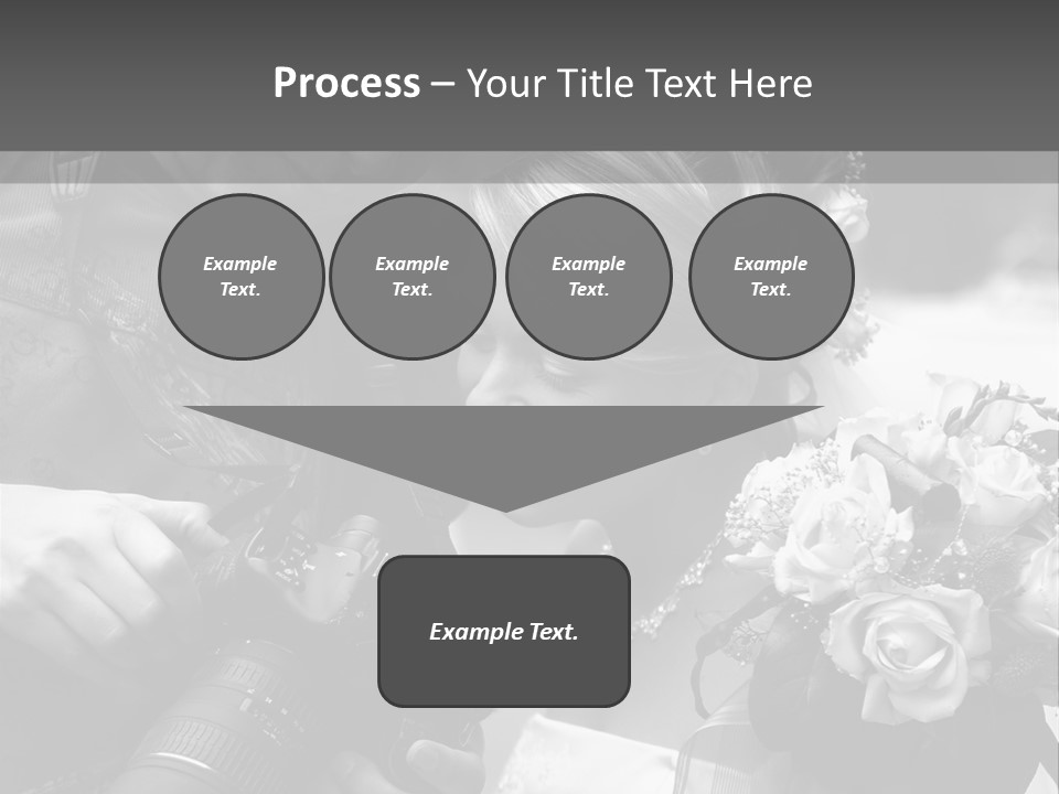 The Beautiful Bride And The Photographer. B/W PowerPoint Template