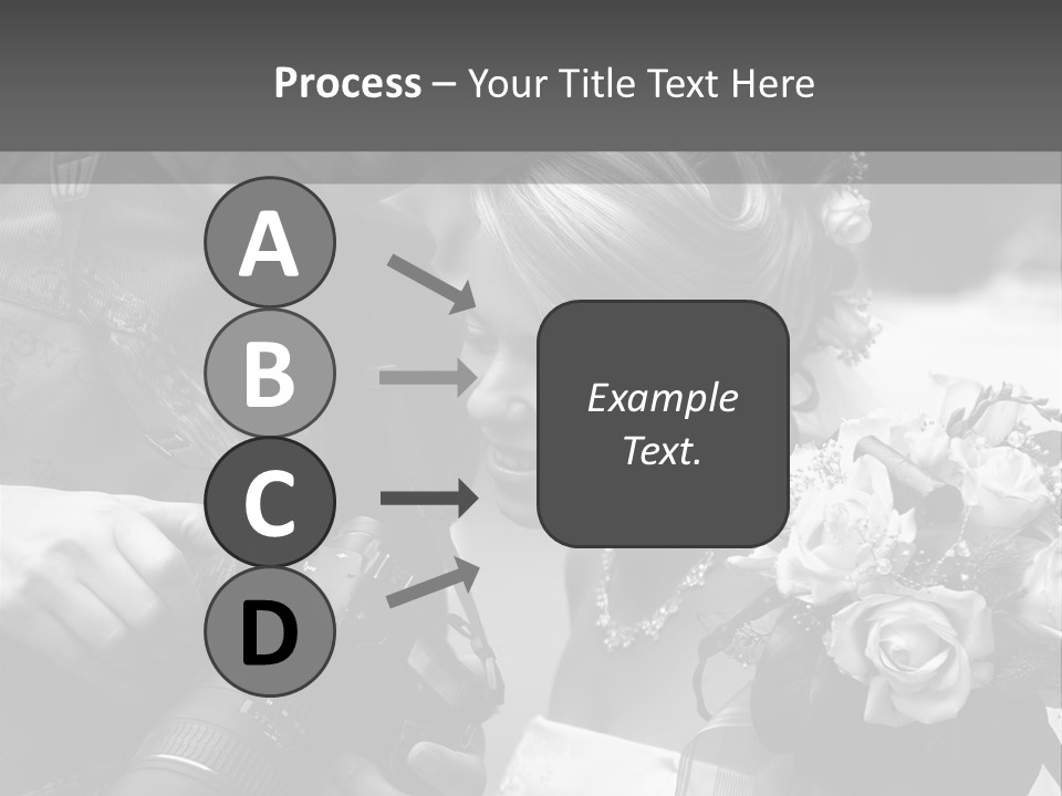 The Beautiful Bride And The Photographer. B/W PowerPoint Template