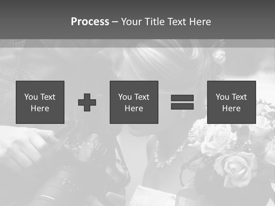 The Beautiful Bride And The Photographer. B/W PowerPoint Template