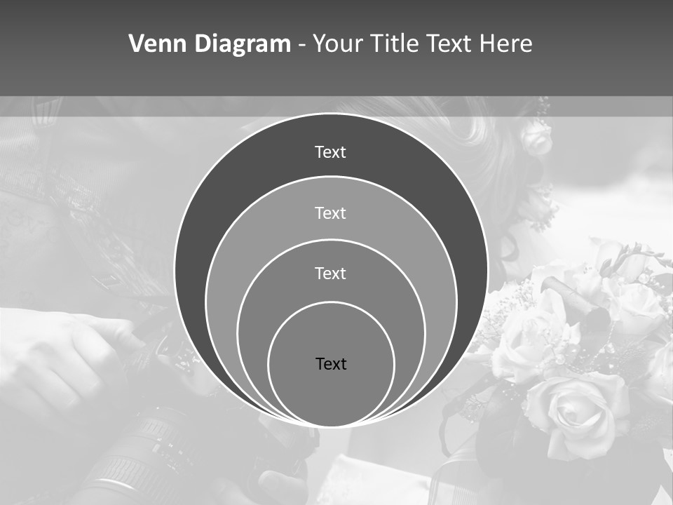 The Beautiful Bride And The Photographer. B/W PowerPoint Template