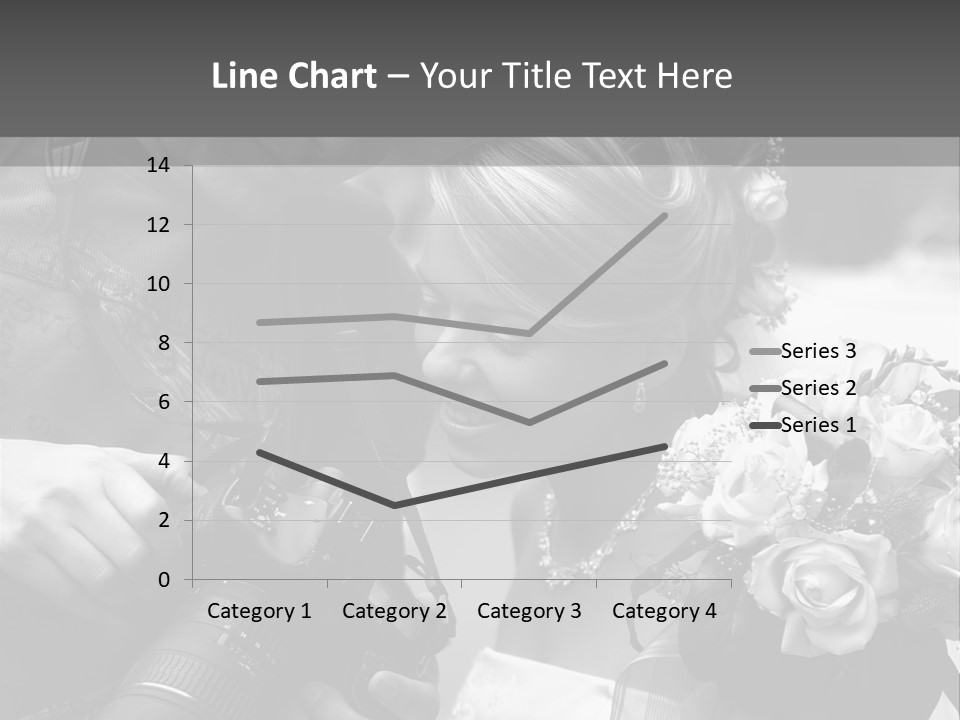 The Beautiful Bride And The Photographer. B/W PowerPoint Template