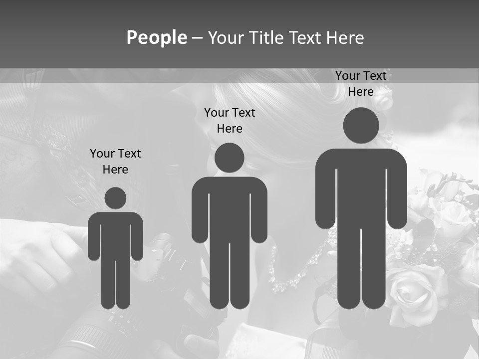 The Beautiful Bride And The Photographer. B/W PowerPoint Template