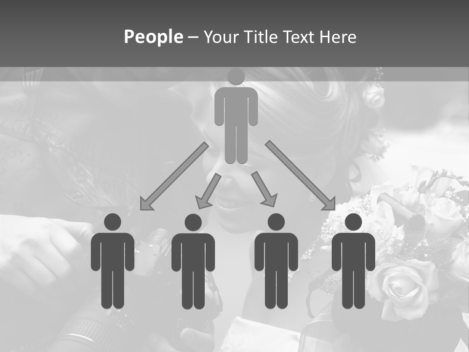 The Beautiful Bride And The Photographer. B/W PowerPoint Template