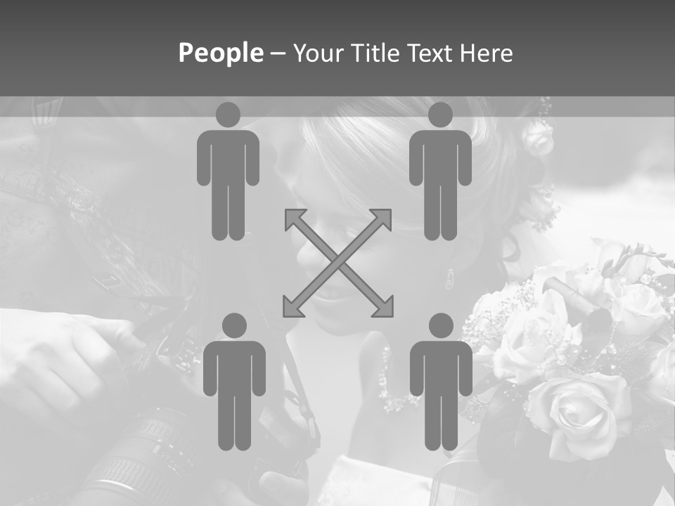 The Beautiful Bride And The Photographer. B/W PowerPoint Template