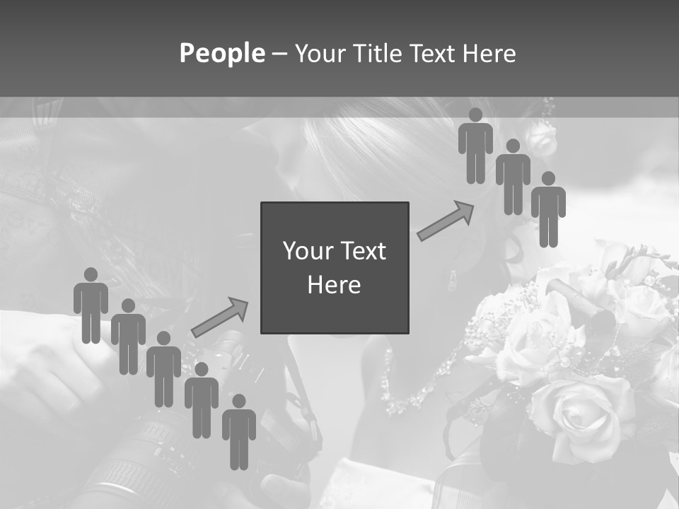 The Beautiful Bride And The Photographer. B/W PowerPoint Template