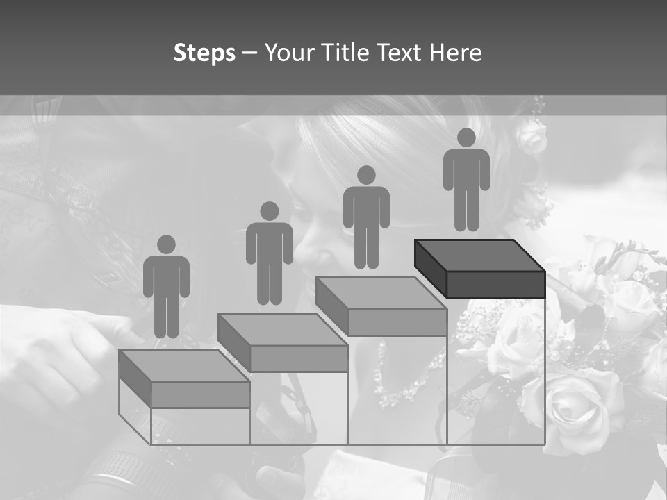 The Beautiful Bride And The Photographer. B/W PowerPoint Template