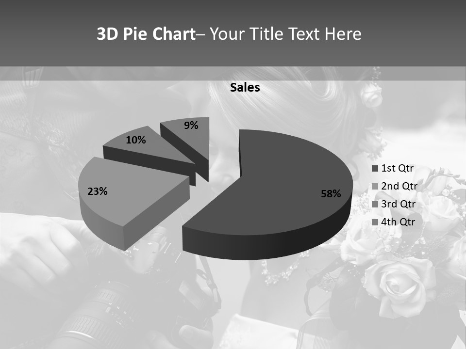 The Beautiful Bride And The Photographer. B/W PowerPoint Template