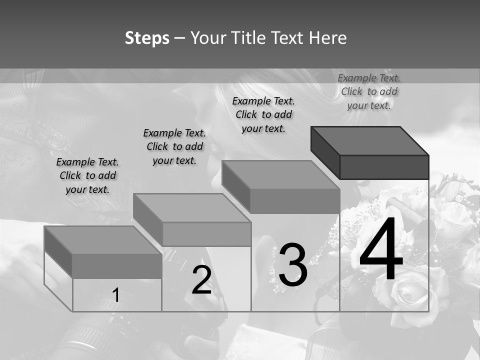 The Beautiful Bride And The Photographer. B/W PowerPoint Template