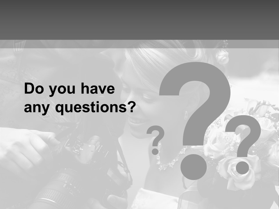 The Beautiful Bride And The Photographer. B/W PowerPoint Template