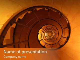 Spiral Stair Inside The Arc De Triomphe In Paris PowerPoint Template