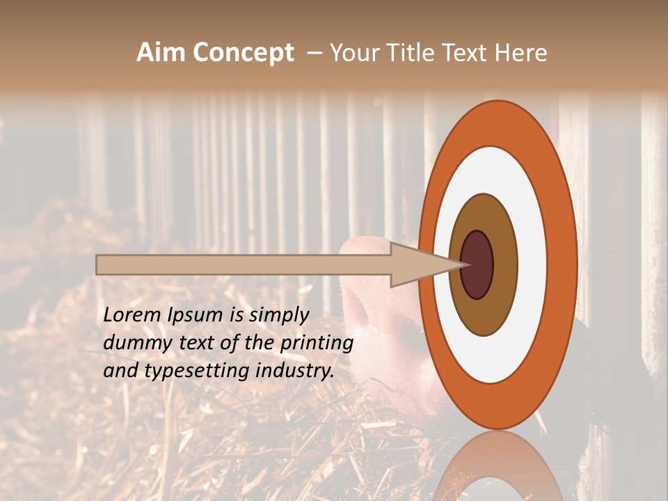 A Pig Sticking Its Head Through A Fence PowerPoint Template