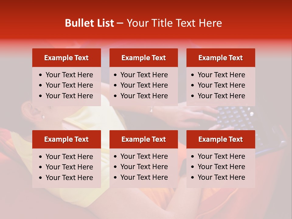 A Woman Sitting On A Couch Using A Laptop Computer PowerPoint Template