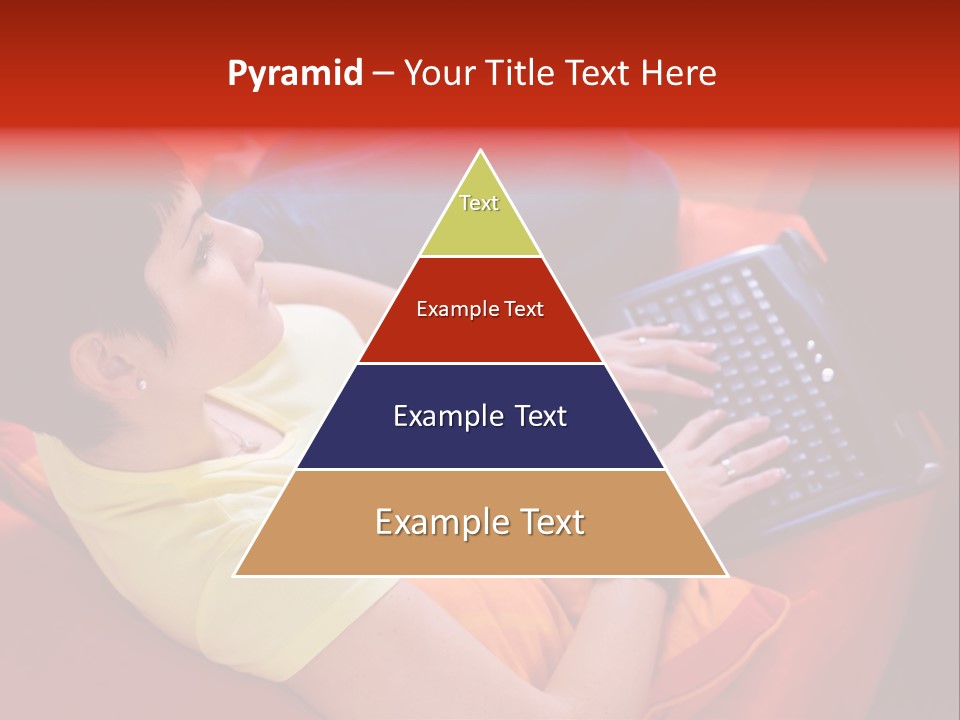 A Woman Sitting On A Couch Using A Laptop Computer PowerPoint Template