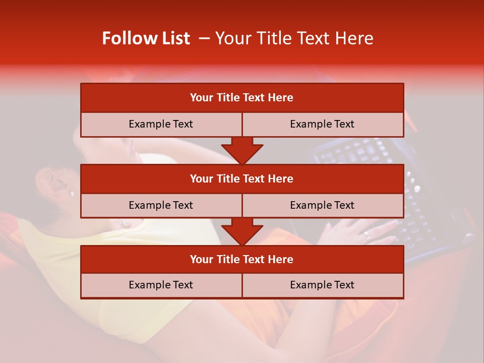 A Woman Sitting On A Couch Using A Laptop Computer PowerPoint Template