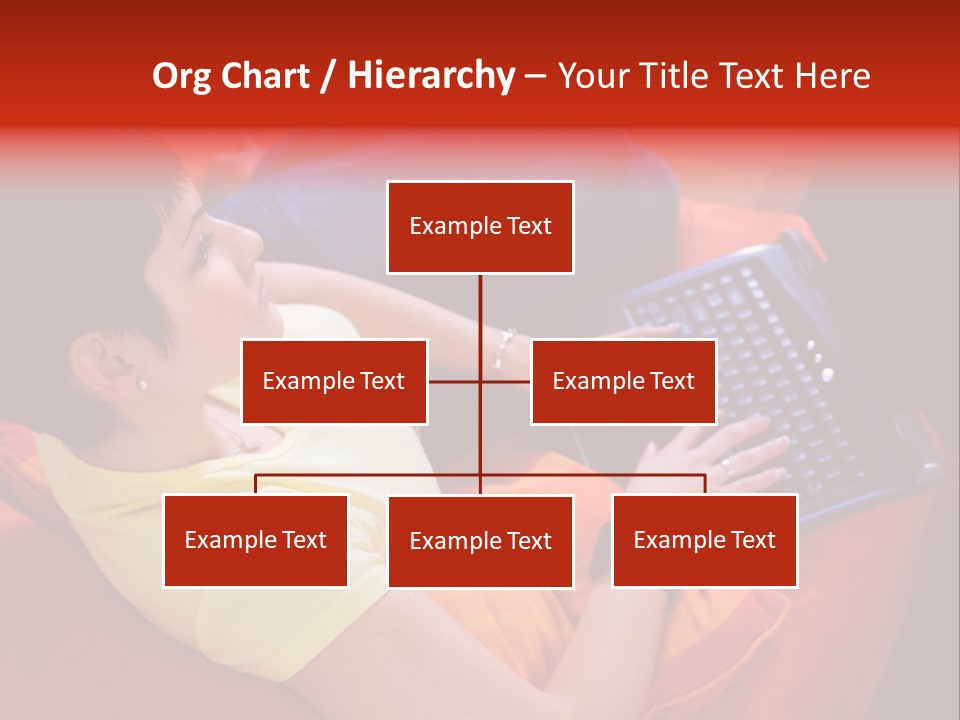 A Woman Sitting On A Couch Using A Laptop Computer PowerPoint Template