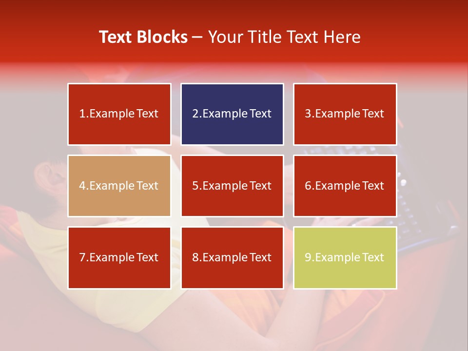 A Woman Sitting On A Couch Using A Laptop Computer PowerPoint Template