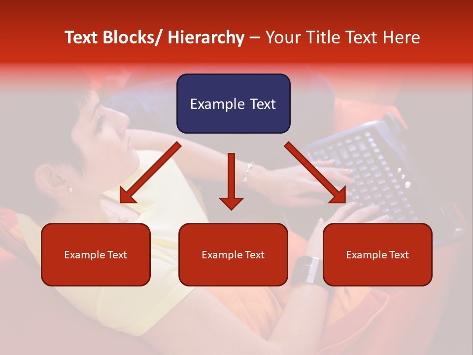 A Woman Sitting On A Couch Using A Laptop Computer PowerPoint Template