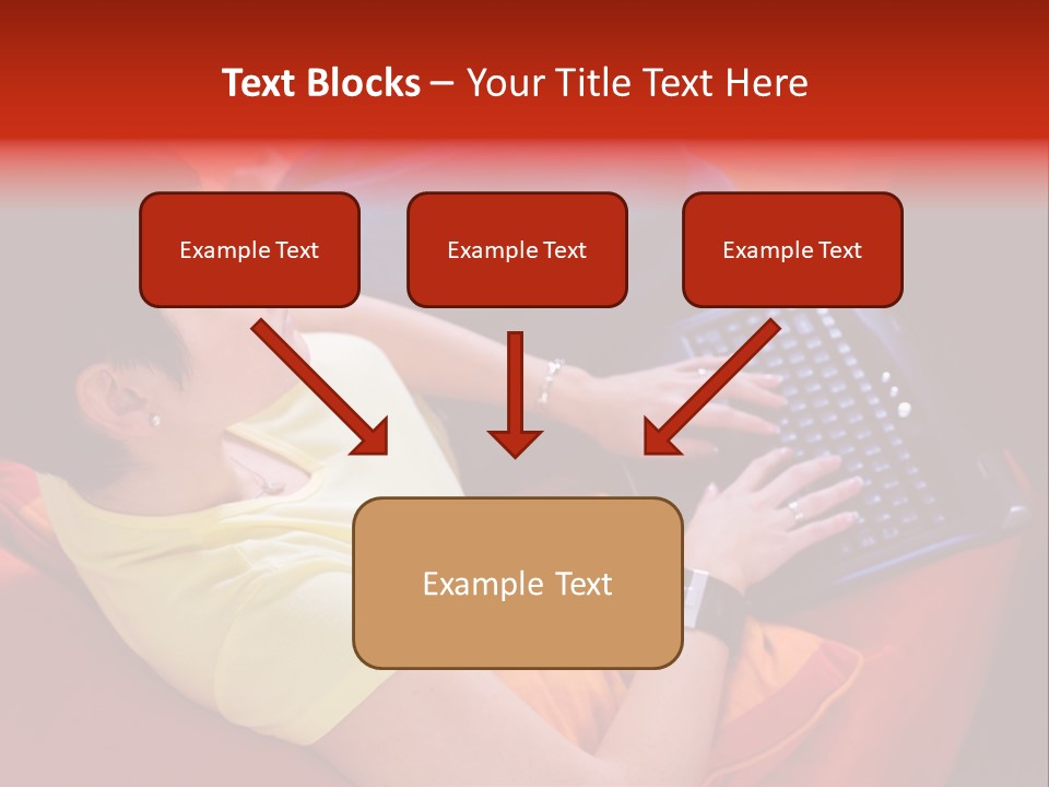 A Woman Sitting On A Couch Using A Laptop Computer PowerPoint Template