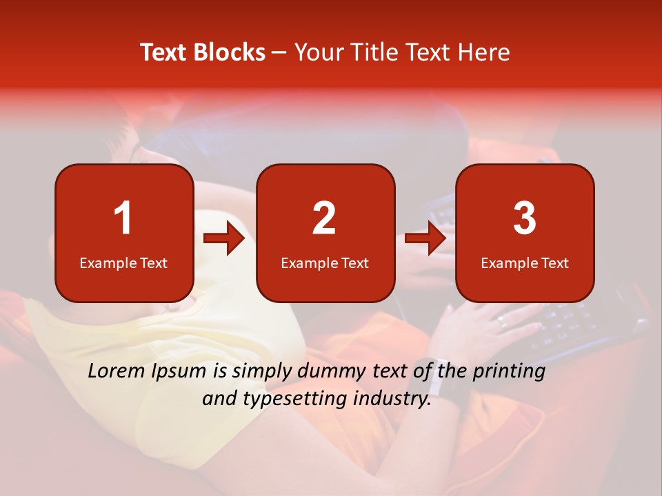 A Woman Sitting On A Couch Using A Laptop Computer PowerPoint Template