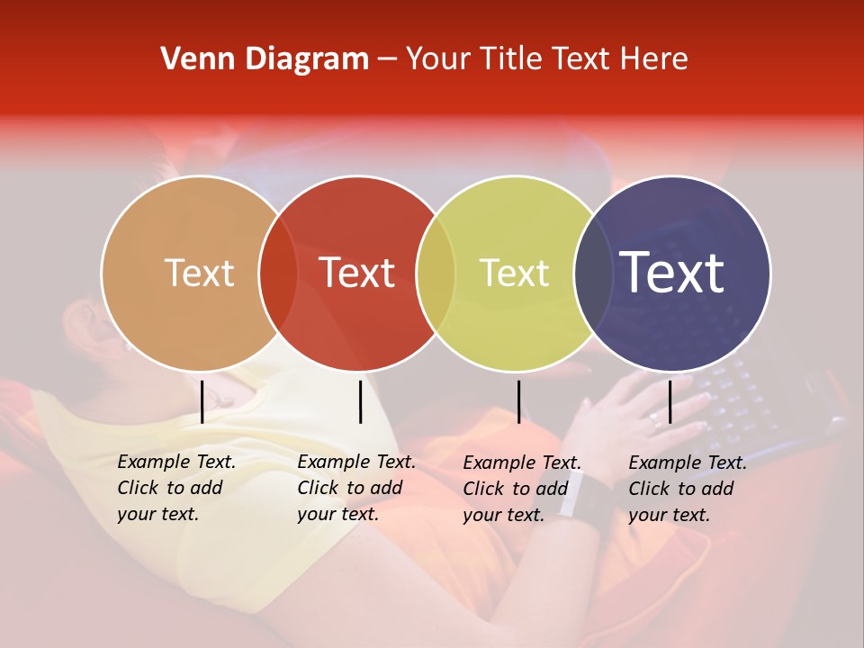 A Woman Sitting On A Couch Using A Laptop Computer PowerPoint Template