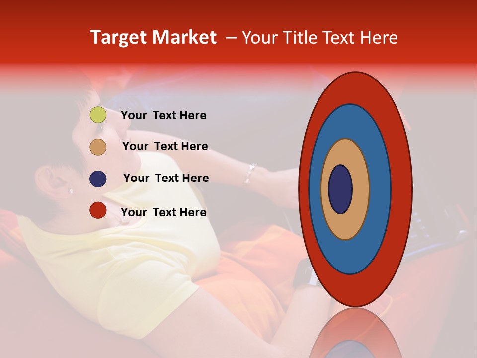 A Woman Sitting On A Couch Using A Laptop Computer PowerPoint Template