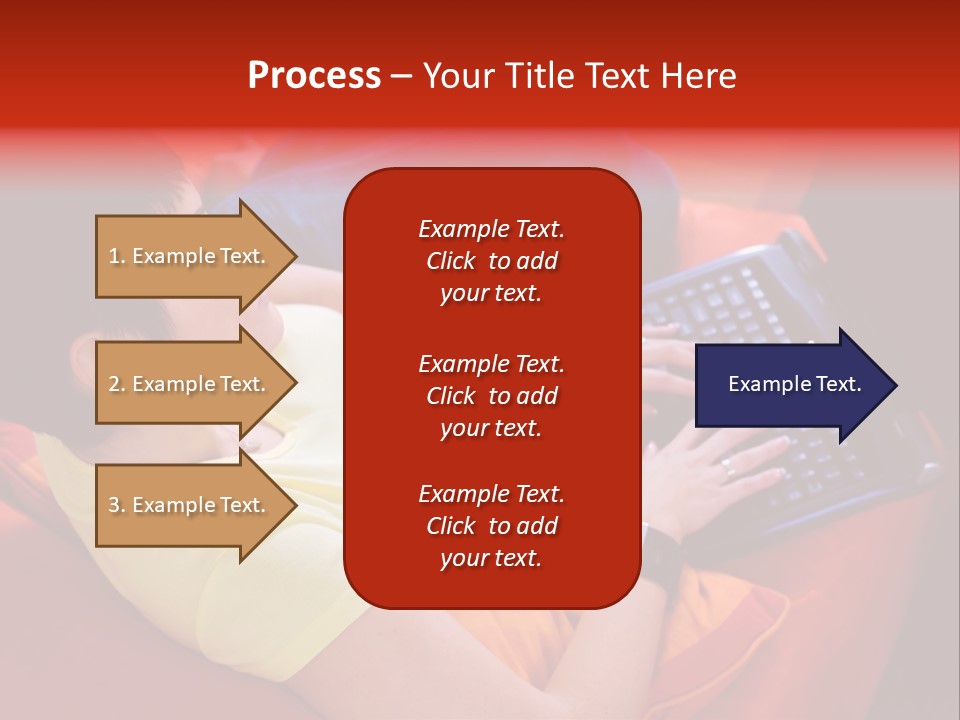 A Woman Sitting On A Couch Using A Laptop Computer PowerPoint Template