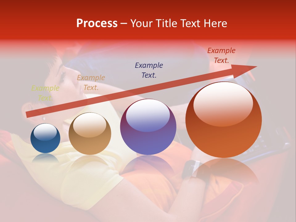 A Woman Sitting On A Couch Using A Laptop Computer PowerPoint Template