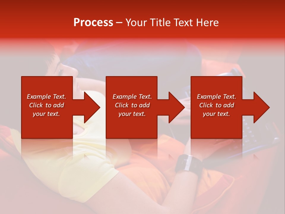 A Woman Sitting On A Couch Using A Laptop Computer PowerPoint Template