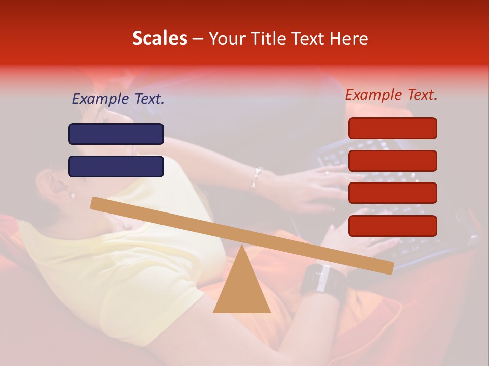 A Woman Sitting On A Couch Using A Laptop Computer PowerPoint Template