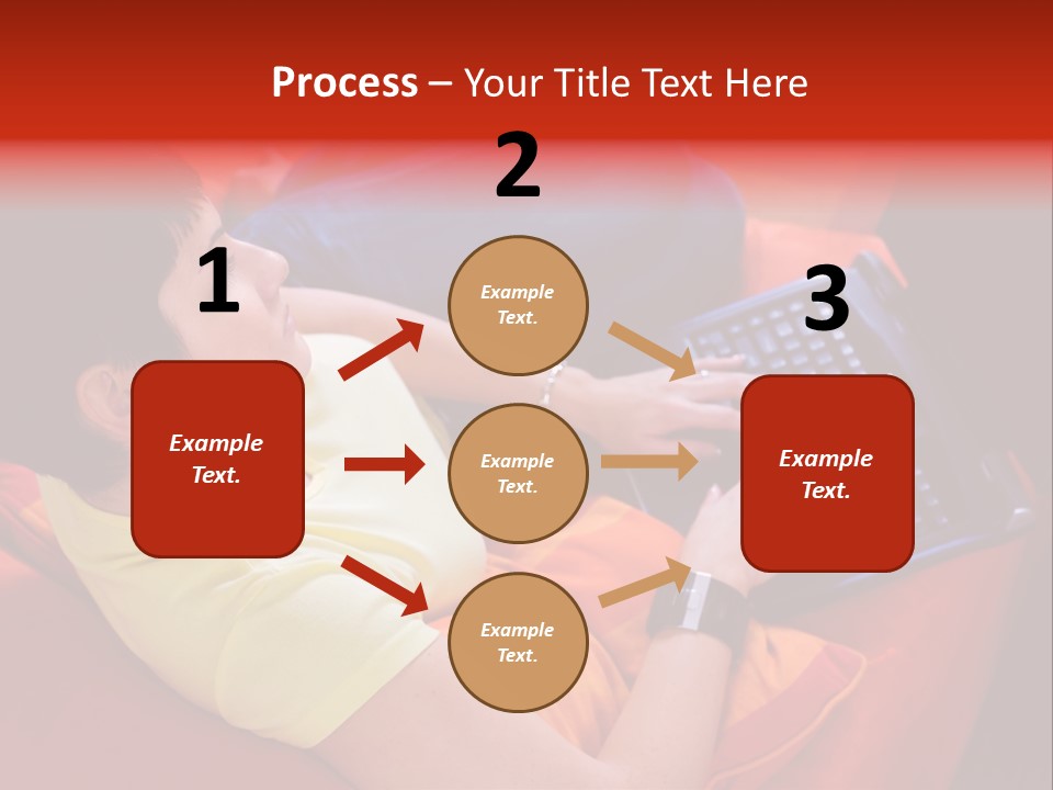 A Woman Sitting On A Couch Using A Laptop Computer PowerPoint Template